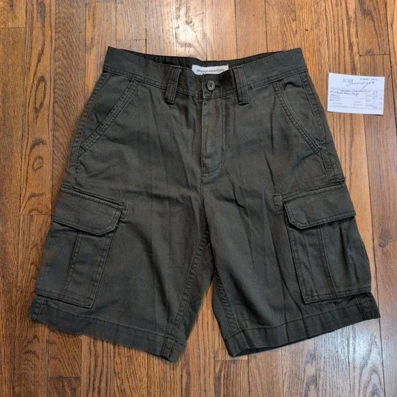 Amazon Essentials‎ Mens Cargo Shorts Olive Green 100% Cotton 29 Utility Hiking