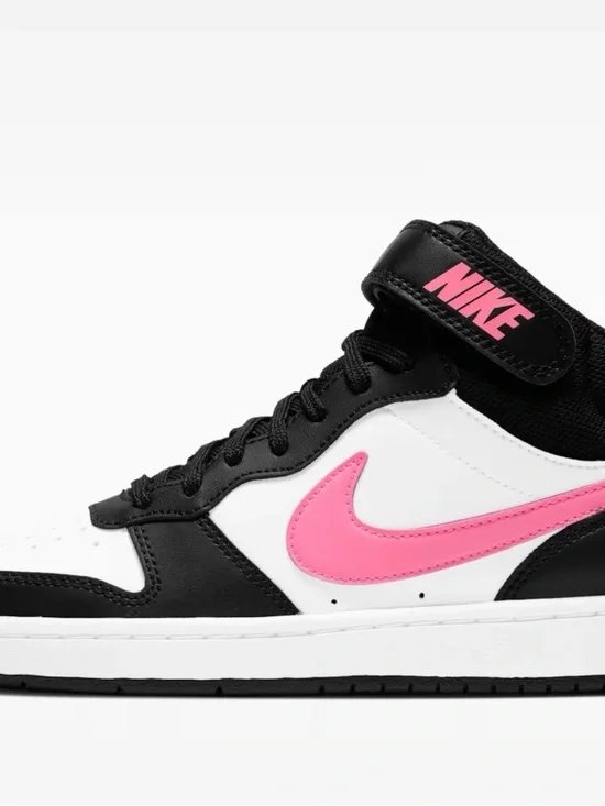 Nike 6y big kids  Mid-Top Sneaker in Black, White & Pink