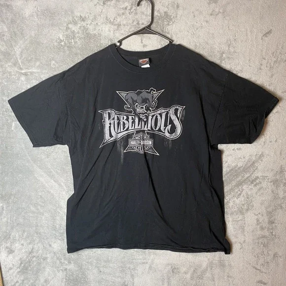 Harley-Davidson 2XL Rebellious T-Shirt Black Cody Wyoming Graphic Tee