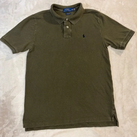 Polo Ralph Lauren Kids Large 14-16 Olive Green Classic Fit Short Sleeve Polo