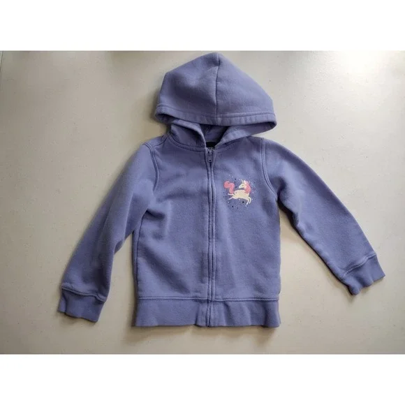 Joe Boxer Girls Purple Unicorn Full‎ Zip Fleece Hoodie Sweatshirt Size 3T