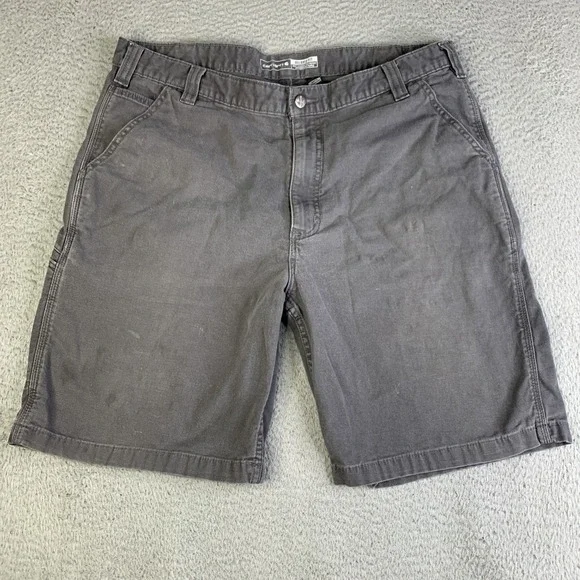 Carhartt Shorts Mens 40 Waist 38 Gray Relaxed Fit Rugged Flex Lightly Distressed