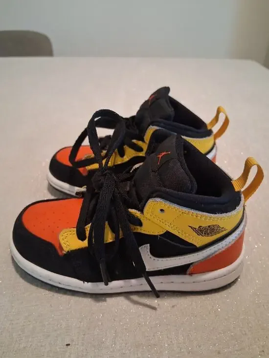 Nike Air Jordan 1 Mid SE TD Amarillo Team Orange Toddler Size 8C BQ6933-087 Kids