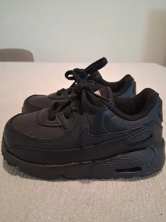 Nike Air Max 90 LTR TD Triple Black CD6868-001 Toddler Kids Size 8C