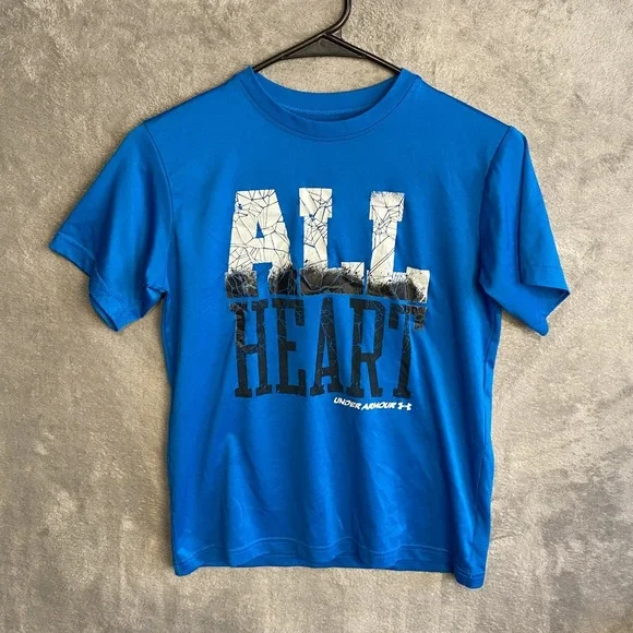 Under Armour Youth Medium Loose HeatGear Blue Graphic T-Shirt