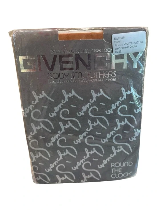 Vintage GIVENCHY Body Smoothers All Sheer Support Pantyhose Style 555 Demi Cocoa