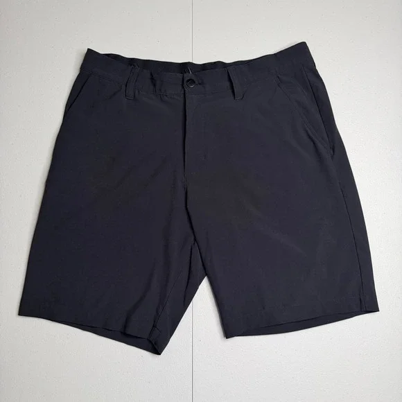 Adidas Mens Black Golf Shorts Size 32 Stretch Performance Flat Front Sport