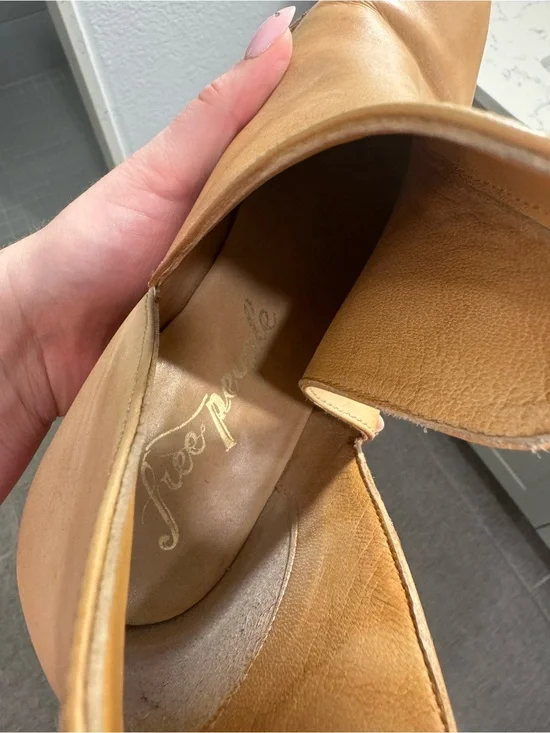 Free People Caramel Leather Ankle Booties