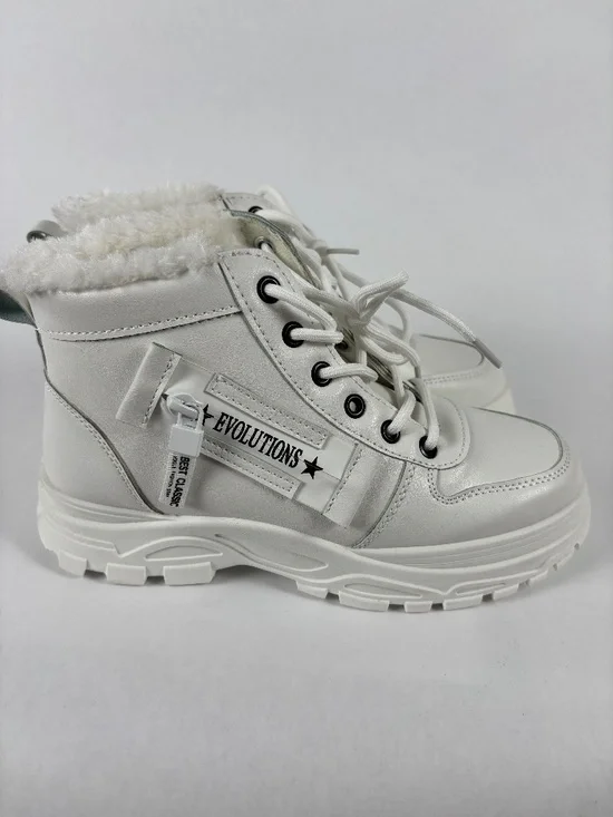 Evolutions, White Ankle Sneaker/Boot, Fashion Evolutions Best Classic, 8.5-EU39