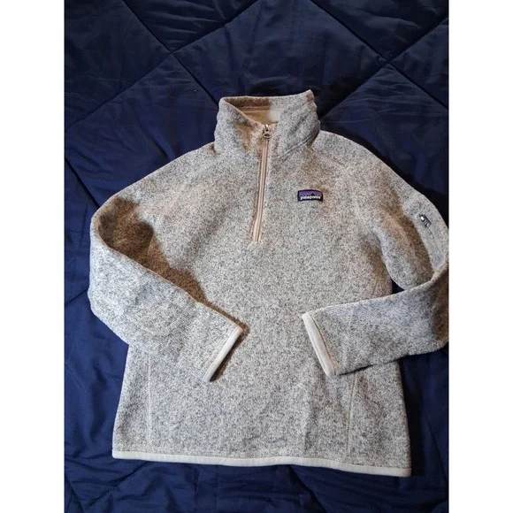 Patagonia Kids Better Sweater 1/4 Zip Fleece Pullover Oatmeal Heather Small 7-8