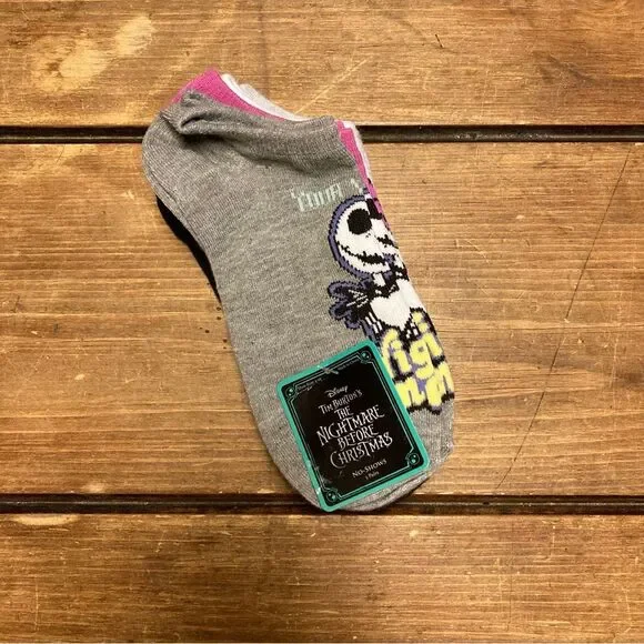The Nightmare Before Christmas 5 Pairs No Show Socks NWT Jack Skellington Sally