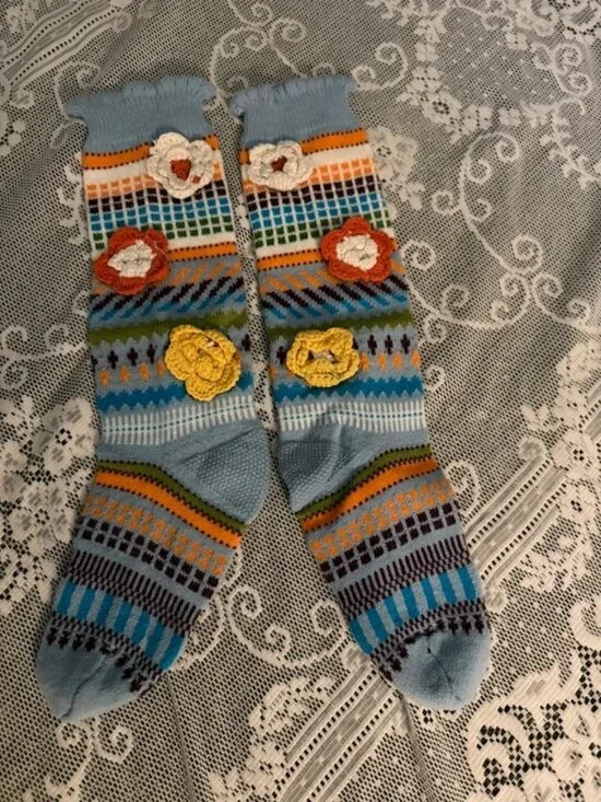 Knee High Crochet Socks