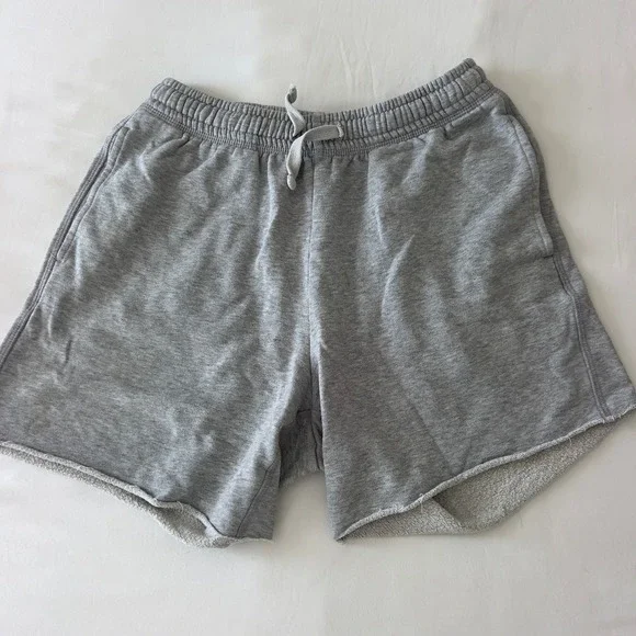 Richer‎ Poorer Mens Heather Grey French Terry Sweat Shorts Raw Hem Small