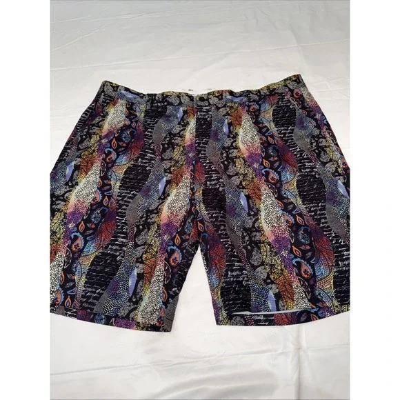 HRESKI Men's Shorts Size 46 Abstract Neon Print Golf Shorts