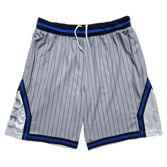 VTG AND1 Dazzle Shorts Mens XL Gray Pinstripe Basketball Dazzle Contrast 90s