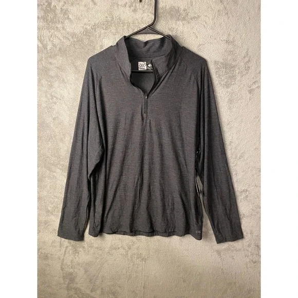 LEG3ND Quarter Zip Pullover Men's XL Black Space Dye Long Sleeve Athletic NWT