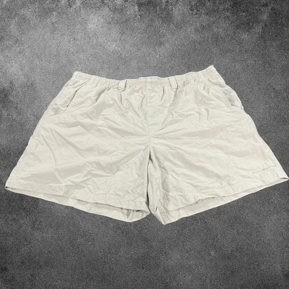 Columbia PFG Omni-Shade Fishing Shorts Mens XL Beige Nylon Mesh Lined‎ Outdoor
