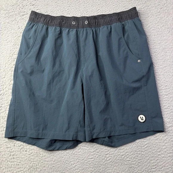 Vuori Men's Kore Shorts Size XL Blue (Unlined) Drawstring Has Been Cut
