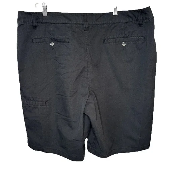 O'Neill Relax‎ Fit Mens 40 Golf Athleisure Chino Flat Front Pockets Black Shorts