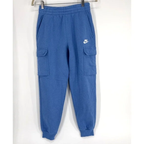 Nike Fleece Cargo Joggers Sweatpants Beyond Blue Big Kids Youth Large
