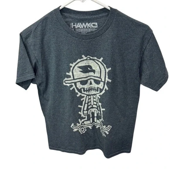 Tony Hawk Graphic‎ T Shirt Skeleton Skateboarder Skateboarding Gray Medium