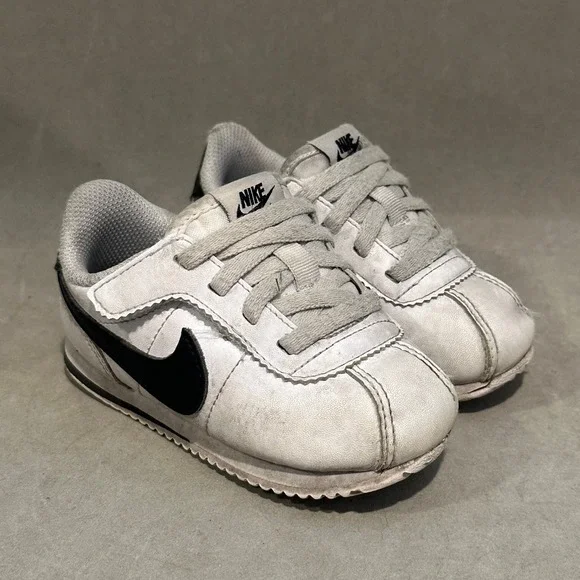 Nike Cortez Toddler Sneakers White Black DM0952-108 Kids Size 7C