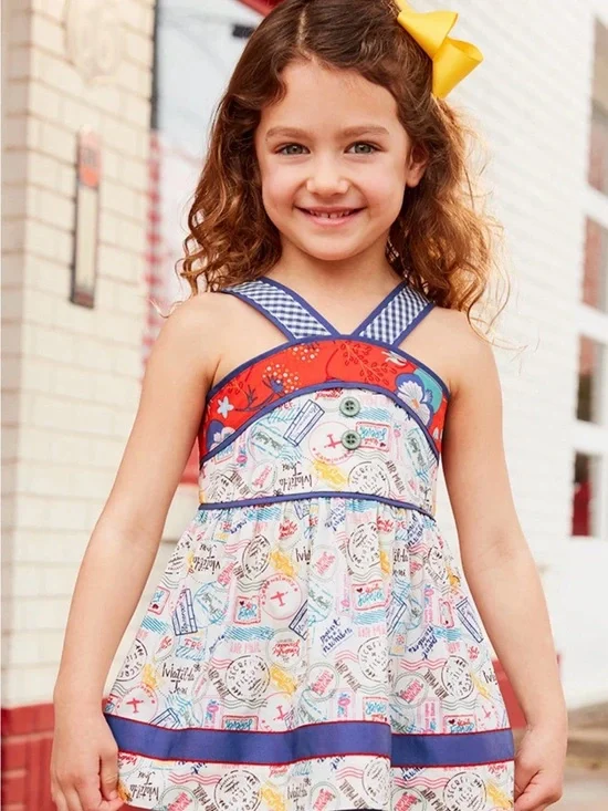 Matilda Jane Wish You Were Around the World Tunic Girls Size 4 NWOT