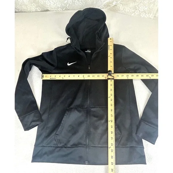 Nike Dri-Fit Full Zip Hoodie Kids Medium Black Performance Sweatshirt 872691-010