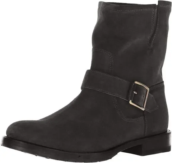 FRYE NATALIE ENGINEER SHORT GRIGIO 7.5 B M BOOTS
