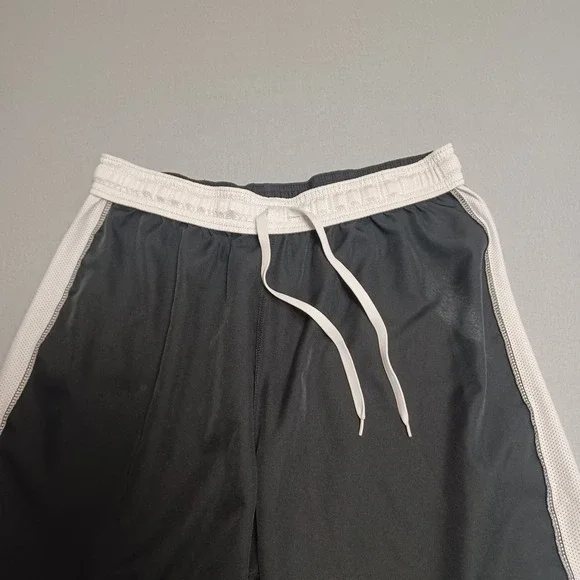 Nike Shorts Boys L Black Dri-FIT Soccer Mesh Stripe Athletic Performance