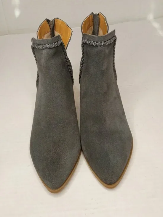 Dolce Vita Dylan Gray Suede Pointed Toe Ankle Booties Women’s Size 8