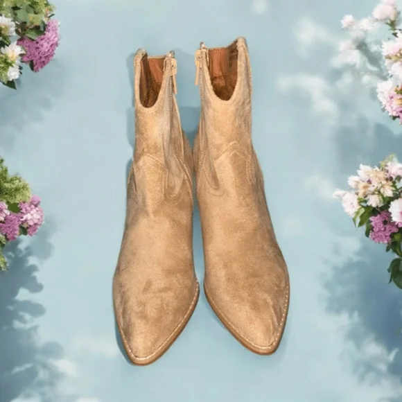 MiiM Tan Faux Suede Ankle Boots Size 6 New