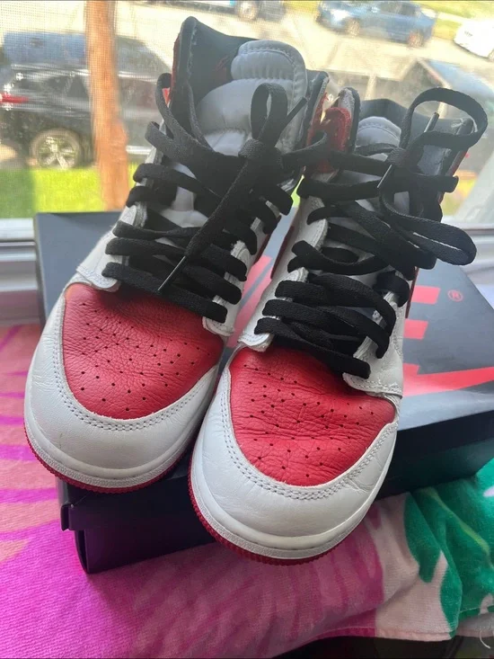Nike Red, White & Black High-Top Basketball Sneakers