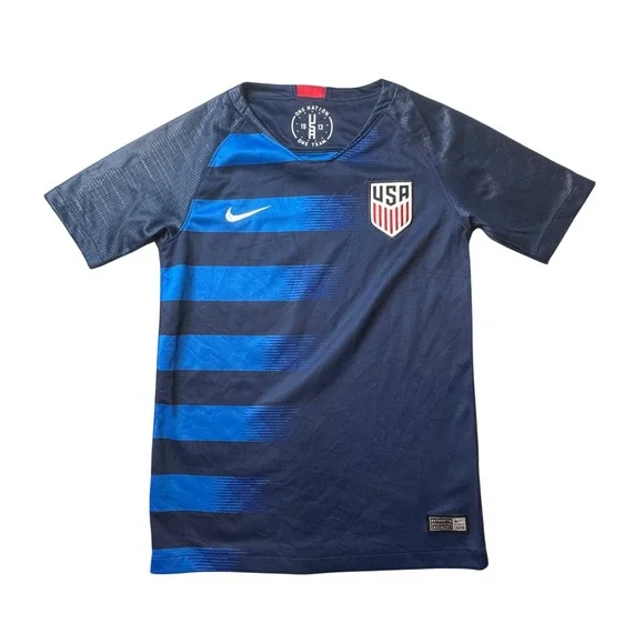 Nike Jersey Youth S Blue USMNT 2018 Away Soccer Dri-FIT 894023-410 USA Crest