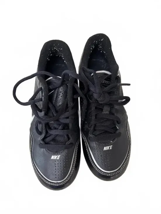 Nike Youth Baseball Cleats Black Silver Molded Soft Spikes 1Y