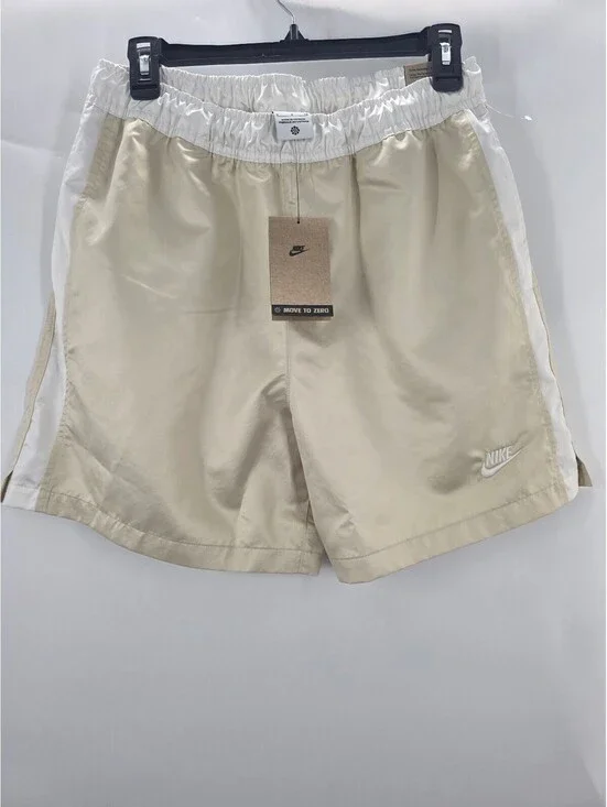 Nike Men's Beige and White Athletic Shorts Size S