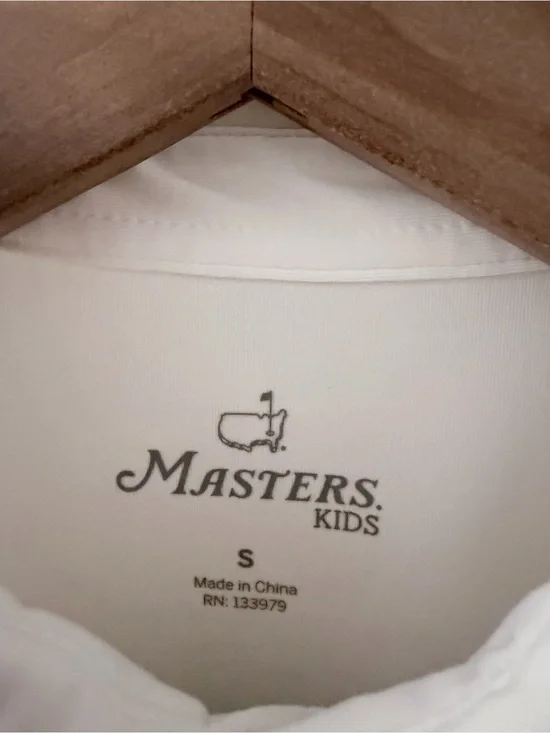 Masters Performance Polo White golf shirt sleeve Boys Small