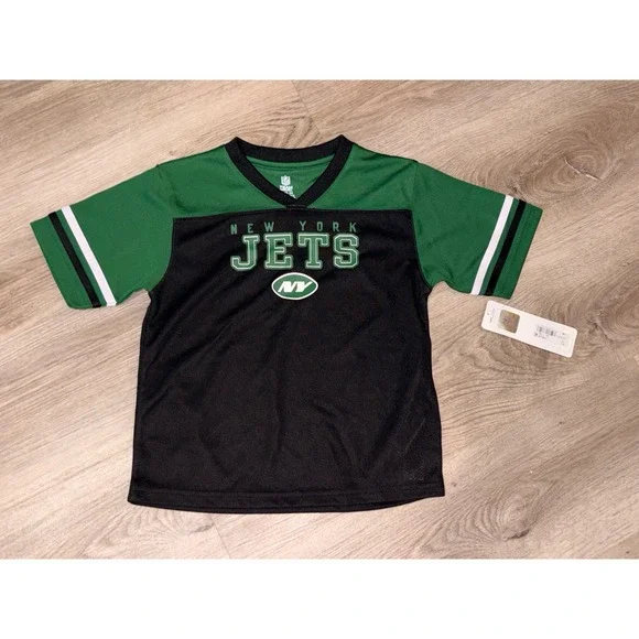 NFL Team Apparel New York Jets Toddler Jersey T-Shirt Green Black 4T NWT