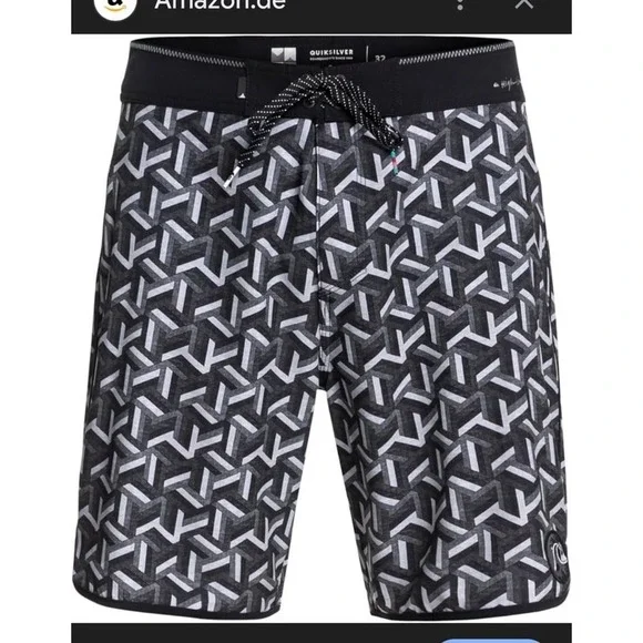 Quiksilver Highline series boardshorts all-over geometric pattern size‎ 38