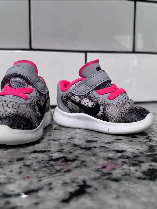 Nike Baby Gray and Pink Athletic Sneakers