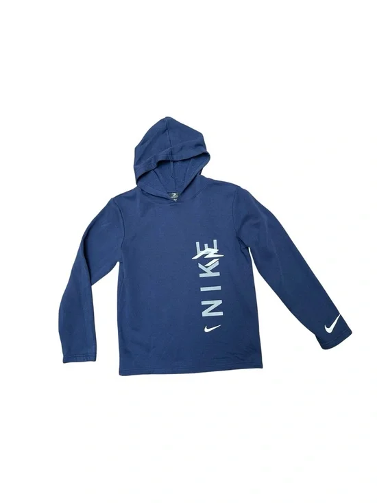 Nike Youth Large 12-13 Navy Fleece Pullover Hoodie Graphic Swoosh Logo