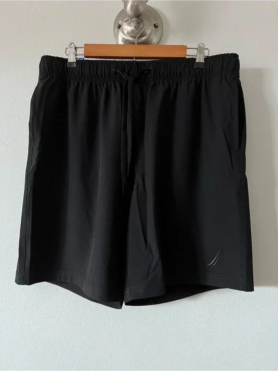 Nautica Men’s Black Performance Drawstring Shorts Sz L