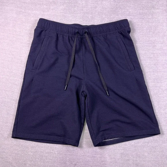 All In Motion Athletic Knit Drawstring Mid Rise Shorts Mens Medium Navy Blue