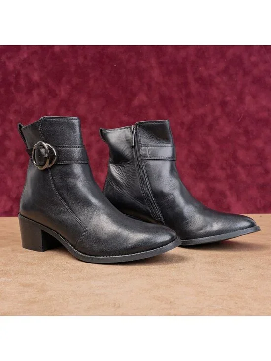 Paul Green Women Vanessa Black Leather Fashion Party Ankle Boots 7.5US AUS 5