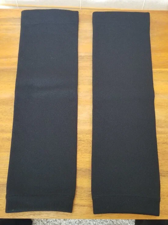 Black Footless Compression Socks Women's Size Large EUC Leg Calf Warmers