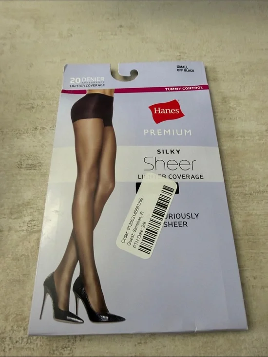Hanes Premium Silky Sheer Tights - Off Black