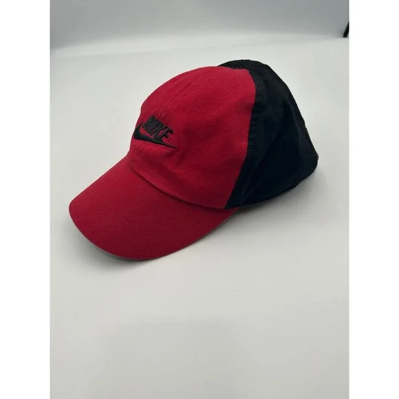 Nike Toddler Red Black Colorblock Baseball Cap Hat Embroidered Logo 2320-344 110