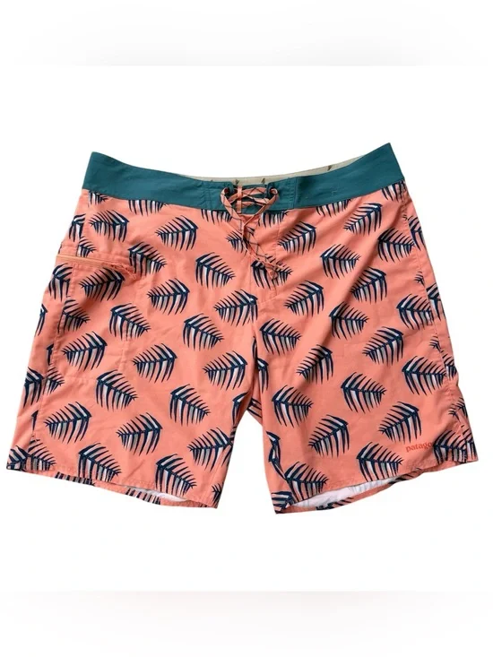 Patagonia Stretch Planing Board Shorts Sz 38 Four-Way Stretch Palms of Heart