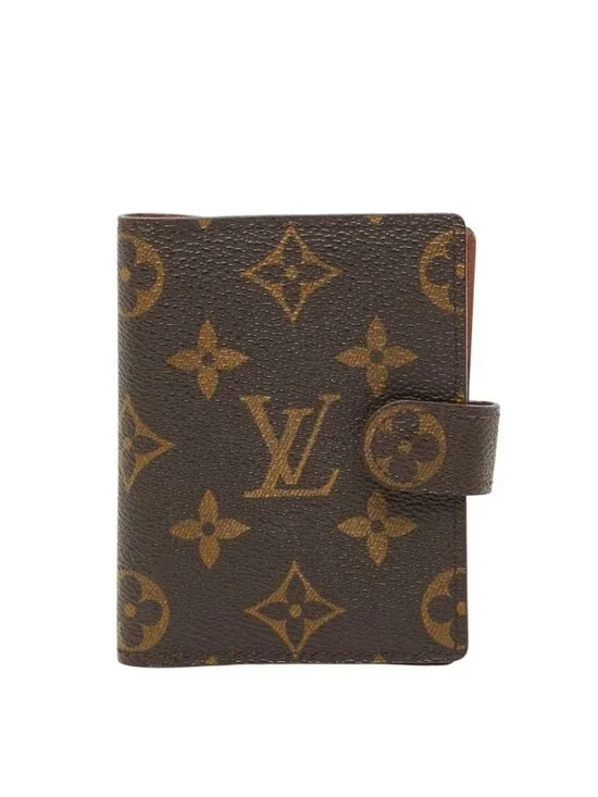 Louis Vuitton Monogram Agenda Mini Notebook Cover Brown Leather