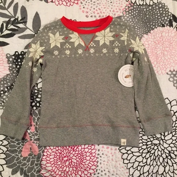 NWT Burt’s Bees Kids Fair Island Thermal Top 4T